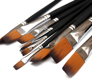 Pinceaux d'artiste professionnels, manche en bois noir, différentes tailles, forme plate, pinceaux de <span class=keywords><strong>peinture</strong></span> pour aquarelle, huile, <span class=keywords><strong>acrylique</strong></span> - Product Image 3