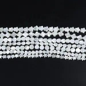 Натуральные белые Перламутровые Бусины из ракушек для изготовления ювелирных изделий