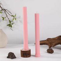 3D Streifen lange Kerzen Schöne Säule Wachs Kerzenhalter Elegante hohe dekorative Kerzenhalter Hochzeits feier Club Office Event
