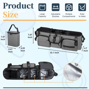 Organisateur de poussette double hautement compatible, sac de rangement isotherme portable en nylon imperméable et toile résistante à l'eau pour bébé - Product Image 3