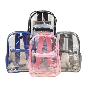 Large Capacity Transparent PVC School Backpack Waterproof Jelly Bag Zipper Closure for Student Outdoor Travel Promotional