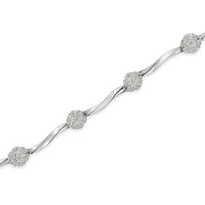 . Bracciale Tennis a grappolo in 1.0 Cttw in argento 925 Sterling - Product Image 5
