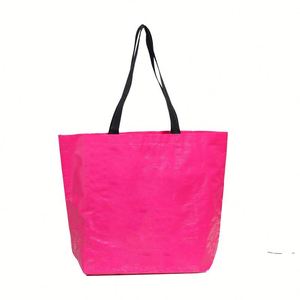 Sac de shopping en tissu tissé laminé écologique réutilisable avec logo personnalisé imprimé - Product Image 1
