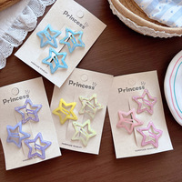 Barrette à cheveux géométrique en alliage pour enfants, série de couleurs macaron douces et fraîches, barrette étoile émaillée