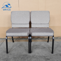 Venta al por mayor Silla de Teatro de hierro acolchada apilable para auditorio Iglesia-mecedora sala de estar Hotel comedor muebles comerciales