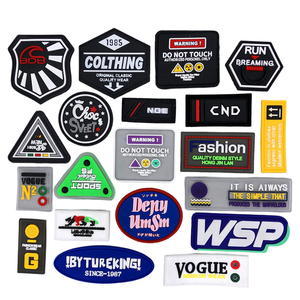 Custom <strong>Iron</strong> on Rubber Patches Tactical Badges Embossed 3D Logo Self-adhesive <strong>Velcroes</strong> for Hats - Product Image 1