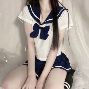 Japanese-style sexy internet celebrity style student lingerie with <b>bow</b>, JK uniform temptation, cute short skirt, preppy style. - Product Image 4