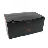 Boîte en papier personnalisée noire mate avec poignée, emballage pour plats à emporter, cadeaux de vin, impression métallique cuivrée, vente en gros