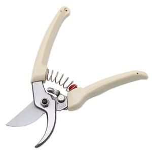 Sécateur de jardin à lames croisées en acier au carbone, coupe maximale 5 mm, pour droitier, manche gris, conception à ressort - Product Image 2
