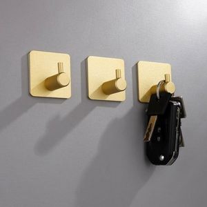 Modern Stainless Steel Gold Wall Mount <b>Hook</b> Self-Adhesive J-Shape Metal Door Hanger <b>Kitchen</b> Bathroom Coat Clothes Display - Product Image 4