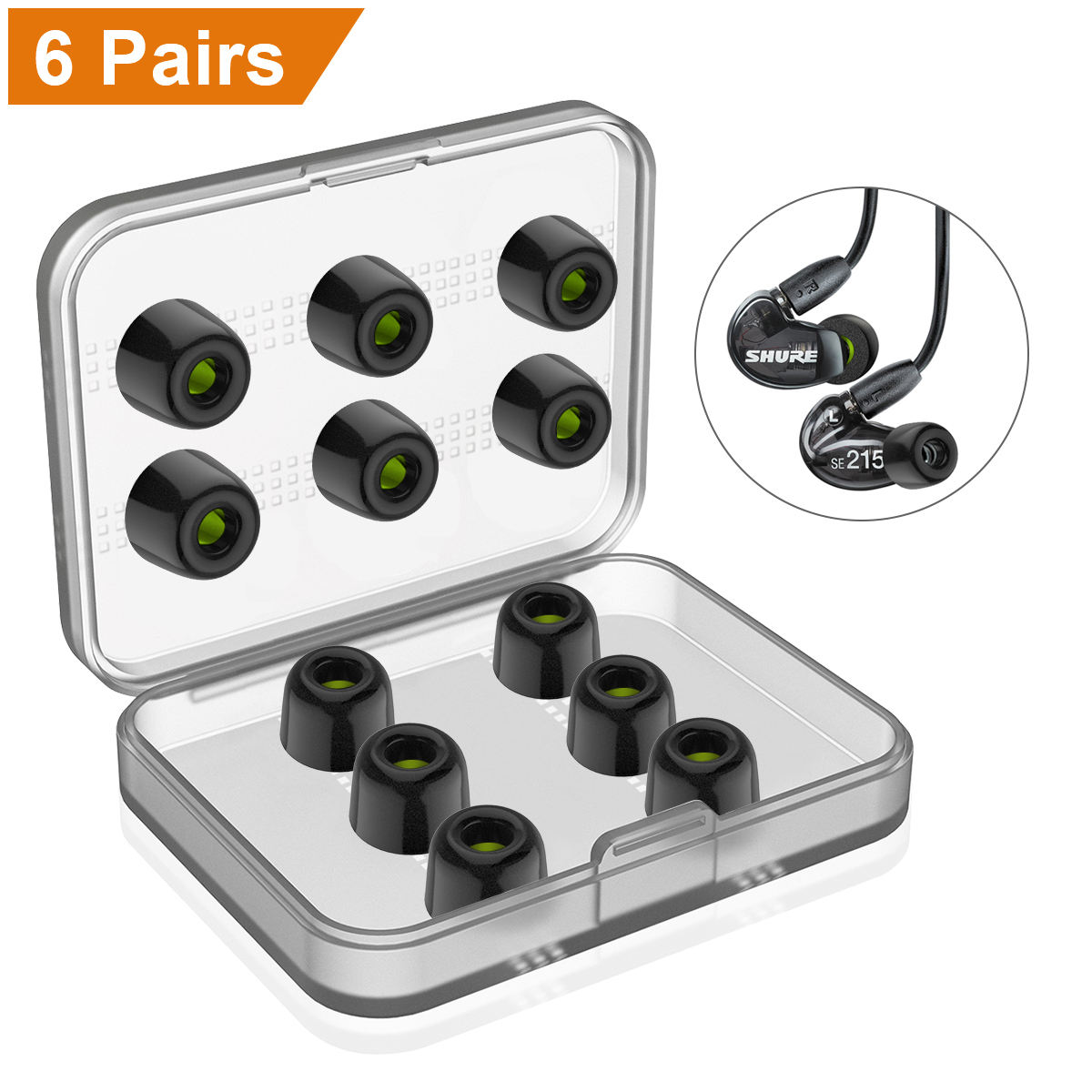 Noir Taille L-Bouts d'oreilles en mousse à mémoire de forme de 3.0mm