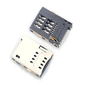 MUP High Quality Free samples 6,8pin push push type PCB sim card holder socket sim pin connector smart card connector