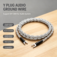 Câble de mise à la terre Y-plug plaqué argent de qualité supérieure, faible bruit, pour audio-vidéo HiFi LP, compatible DIY et OEM pour systèmes audio et sonores