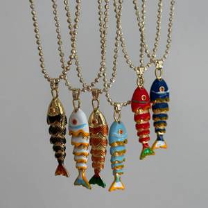 Prix de gros Ocean Style Europe Amérique Pendentif Hip Hop Poisson Design Gothique Dangle Fashion Pendentif Colliers pour Halloween - Product Image 3