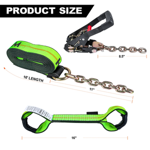 Kit de sangle d'arrimage à cliquet pour véhicule robuste à 8 points pour véhicules et voitures Système de remorquage des sangles d'arrimage - Product Image 3