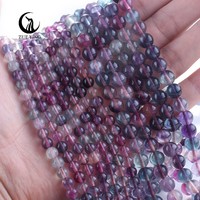 Perles de fluorite arc-en-ciel Zhe Ying 6 mm 8 mm 10 mm, pierres naturelles, fluorite rayée, perles rondes en pierre précieuse, perles en vrac pour la création de bijoux