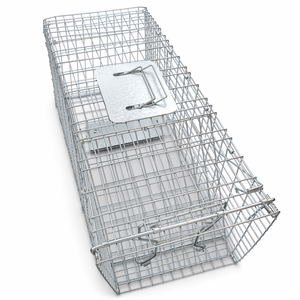 Piège à animaux vivants de 65 cm - Cage pliable en acier galvanisé pour attraper et libérer chats, ratons laveurs, renards, avec poignée de transport portable - Product Image 4