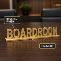 Support de logo de bureau personnalisé en métal, acier inoxydable doré brossé, pour bureau d'entreprise, résistant aux intempéries IP65, luminosité personnalisable, faible consommation