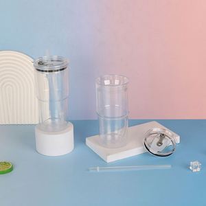 Stylish Design 40oz <b>Plastic</b> Double Wall Tumbler with Handle for Modern <b>Kitchen</b> Home Decor Style - Product Image 5