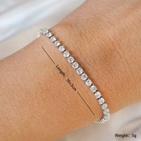 Bracelet/Collier de Tennis de Luxe Tempusort, Bijoux à la Mode, Acier Inoxydable, Chaîne de Collier en Zircon de 2 mm pour Femmes