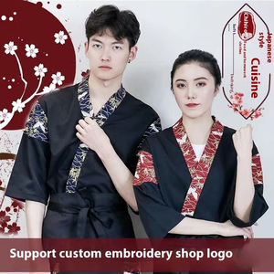 Cuisine <span class=keywords><strong>japonaise</strong></span> Chef vêtements hommes/femmes Cardigan Kimono pour Restaurant Bar serveur uniformes pour Sushi magasins nourriture - Product Image 4