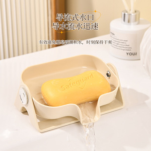 Soap Dish Rectangular PP Rotating Deck Mount Bathroom Soap Holder With Drainage Multiple Colors Available - Product Image 2