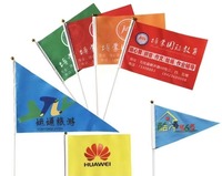 Petit drapeau à main miniature, drapeau à main à agiter avec un manche en plastique ou en bois, personnalisable, 100% polyester, drapeau avec logo personnalisé