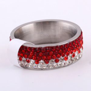 Stainless Steel <b>Titanium</b> <b>Ring</b> 8mm Pave Setting Gradient Color Unisex Fashion Jewelry Gift - Product Image 3