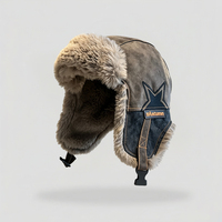 Gorro Ushanka Ruso de Invierno Personalizado OEM, Gorro de Aviador de Piel Sintética con Orejeras, Gorro de Nieve Cálido y Resistente al Viento para Hombre