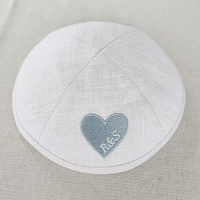 Kippah de Lino Topkipot con Bordado del Logotipo de la Estrella de David, Personalizable, Gorro para Bar Mitzvah, Yarmulke, Kippot al por Mayor, Gorro Judío