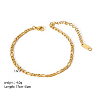 Bracelets en gros pour femmes en acier inoxydable plaqué or 18K PVD, modèles délicats torsadés, Figaro, serpent et chaîne trombone