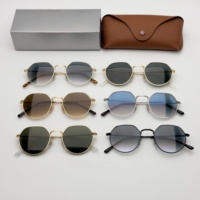 Populaire Simple mode élégant lunettes rondes argent or métal UV400 dégradé lentille UV400 métal lunettes femmes hommes lunettes de soleil