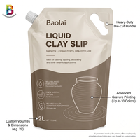 Pochettes souples personnalisées imprimées 2L 5L à bec verseur robuste pour liquides, argile, adhésifs industriels, emballage en sachet stand-up avec bec verseur large de 33 mm