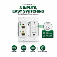 Transmitter HDBaseT 18Gbps 70m untuk Dinding dengan USB C KVM 4K 60Hz Ekstensi Sinyal Sistem AV Ruang Konferensi