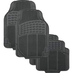 Juego de 4 Alfombrillas Universales para Auto, de Goma y Alfombra Resistentes, con Protector de Talón, para Autos, SUVs, Camionetas y Furgonetas - Product Image 1