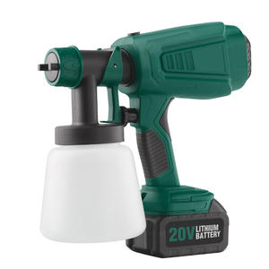 Pistola de pulverización verde de 20V con batería de litio, vaso ajustable de 16 oz, pulverizador de pintura profesional para decoración de interiores y reparación de automóviles - Product Image 1