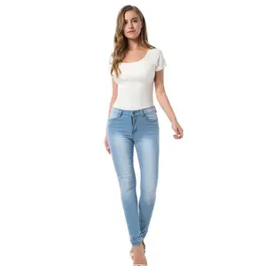 Лучшие стандартные Удобные однотонные Оптовые дизайнерские джинсы для женщин