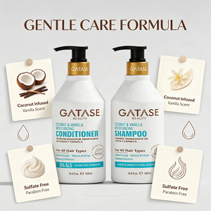 Ensemble Shampooing et Après-Shampooing Hydratant Bio Vegan à la Noix de Coco et au Gingembre Marque Blanche pour Cheveux Secs et Abîmés OEM - Product Image 3