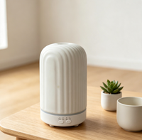 Humidificateur d'air ultrasonique alimenté par USB, diffuseur d'arômes en céramique, diffuseur d'huiles essentielles de 200 ml avec lumière LED