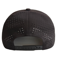 Gorra Deportiva de Golf de 5 Paneles, Impermeable, 100% Poliéster, con Perforaciones Cortadas a Láser, Diseño Étnico a Rayas con Patrón de Hojas de Velour, Unisex