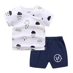 Wholesale Summer Casual Young 2-3 Years Baby Boys Pullover T Shirt Clothing Sets