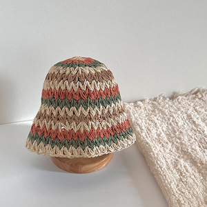 Hợp Thời Trang Dệt Sọc Xô Hat Trọng Lượng Nhẹ Rơm Ngư Dân Cap Upf50 + Mặt Trời Bảo Vệ Mùa Hè Bãi Biển Kỳ Nghỉ Hat - Product Image 4