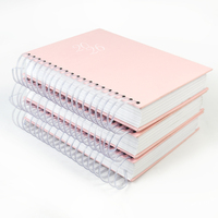 Agenda mensuel personnalisé à couverture rigide avec reliure spirale, format B5, couverture en tissu de lin, journal, carnet, impression