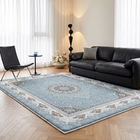 Tapis d'intérieur noir à imprimé floral bohème avec rembourrage en mousse à mémoire de forme, tapis de salon rétro antidérapant de grande taille
