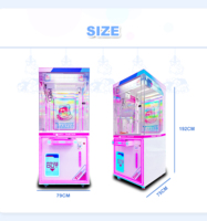 Vente flash, machine à griffes d'arcade à pièces, garantie 1 an, machine à poupées en métal bon marché pour les centres commerciaux tendance