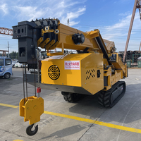 Grue araignée certifiée CE de 5 tonnes, mini-grue sur chenilles 5T avec télécommande sans fil et flèche télescopique pour travaux de construction lourds