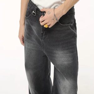 Precio al por Mayor, Jeans Vintage Personalizados para <span class=keywords><strong>Hombre</strong></span>, Ropa Urbana, Hip Hop, Jeans Rectos <span class=keywords><strong>de</strong></span> Pierna Ancha, Jeans Holgados Lavados a la Piedra para <span class=keywords><strong>Hombre</strong></span> - Product Image 4