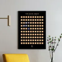 Poster à gratter romantique de haute qualité pour couples, idée cadeau personnalisée pour la Saint-Valentin, défi liste de souhaits, 100 rendez-vous nocturnes et voyages