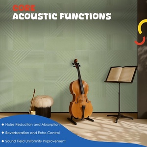 Panel Acústico Decorativo de Fibra de Poliéster Verde, Paneles de Pared Absorbentes de Sonido, Panel Acústico Autoadhesivo de <span class=keywords><strong>Fieltro</strong></span> PET <span class=keywords><strong>con</strong></span> Tira - Product Image 5
