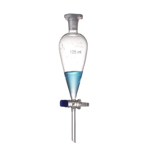 Lab Glassware Pear Forma Funil Separatório com PTFE Vidro Stopcock para Laboratórios - Product Image 1